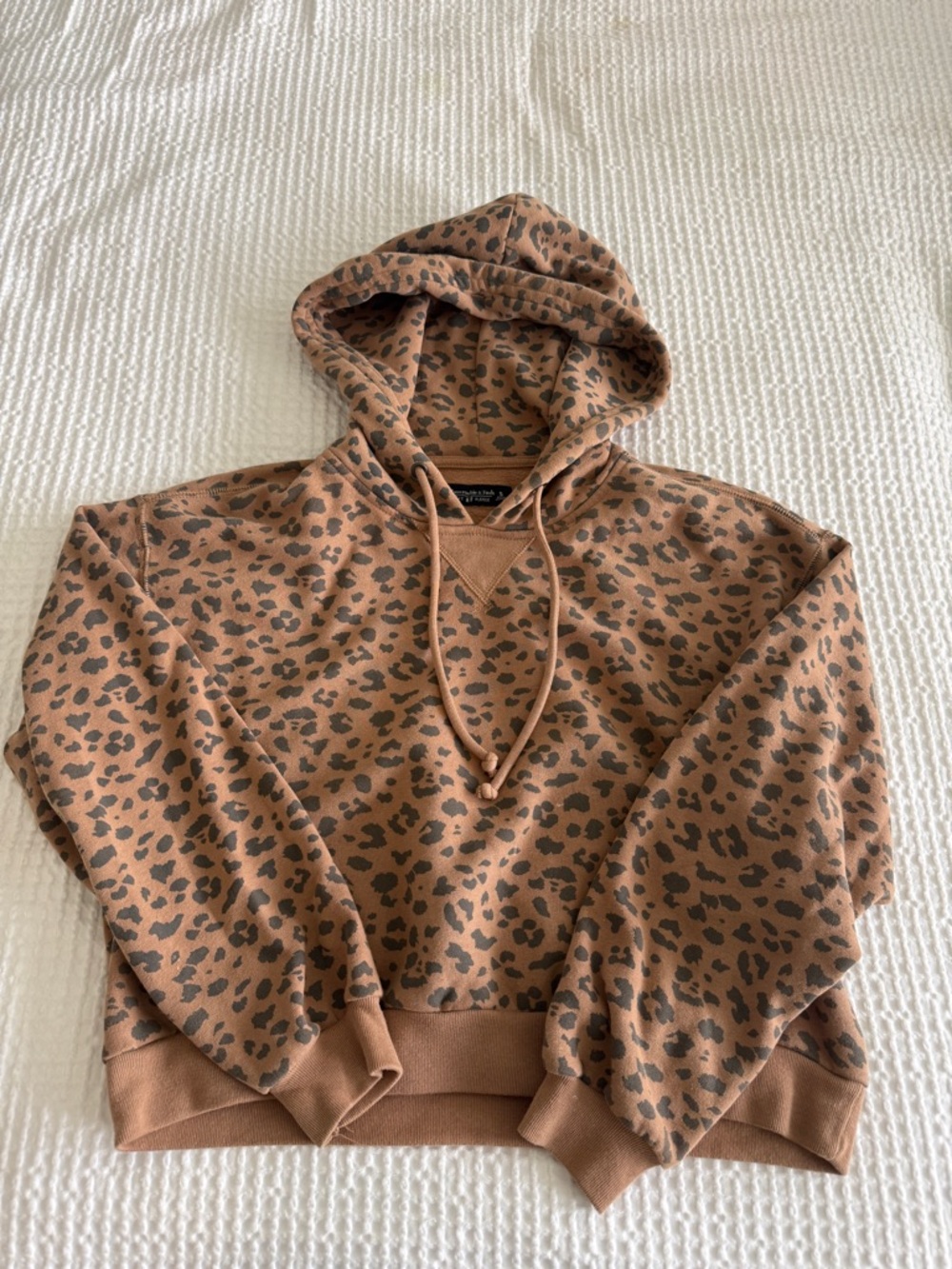 Abercrombie SoftAF Leopard Print Brown Pullover Hoodie